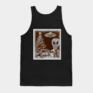 alien Christmas with mushroom cats Tank Top